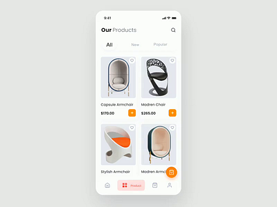 E commerce mobile app after effect animation app best app motion design cart chair concept design e commerce e shop furniture icon interaction mobile motion design product design products typogaphy ui ux