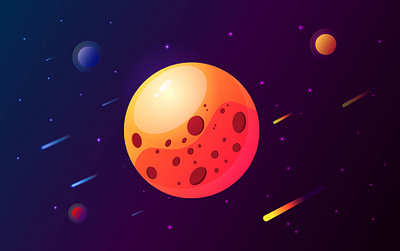 Planet blue design gradient gradients illustration planets space stars