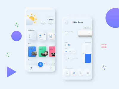 Neomorphism Smarthome Apps design iphone mobile app mockup ui ui ux uiux