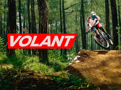 Volant brand branding design identity logo logo design modern mountain bike red sport sport logo type typography