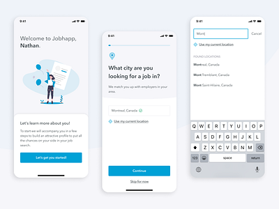 JobHapp onboarding design design app location mobile onboarding product ui ui ux ux