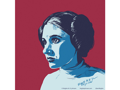 Princess Leia art carrie fisher digital art digital illustration fan art fanart huely huely challenge huely2020 illustration limited colour palette limited colours portrait portrait illustration princess leia star wars star wars art starwars