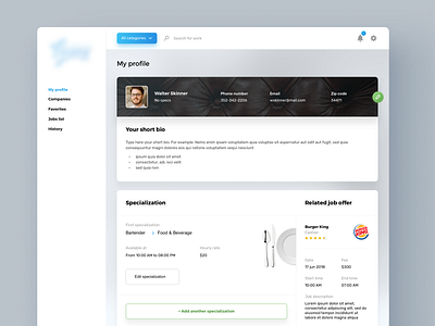 Profile page app application design profile profile page ui ux