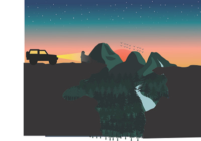solitude adobe branding creative design illustration illustrator landscape solitude vector