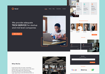 Landing page design typography ui ux web