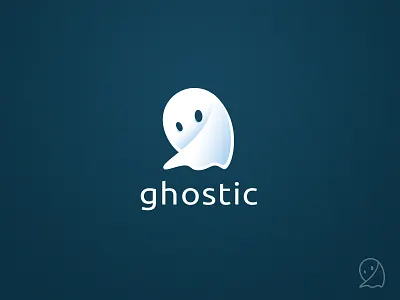 Ghostic app application branding cartoon design ghost halloween icon illustration logo mascot minimalistic phantom shadow simple spirit vector white