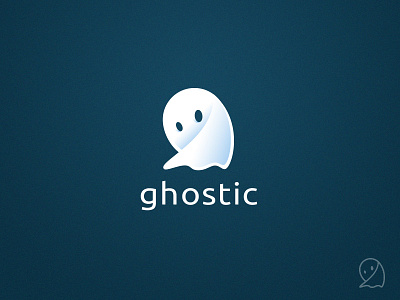 Ghostic app application branding cartoon design ghost halloween icon illustration logo mascot minimalistic phantom shadow simple spirit vector white