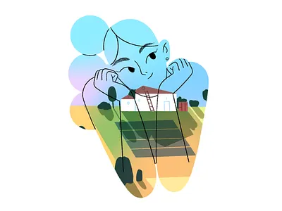 My Home 🕊 animation branding character design emotions flat girl graphic home house illustration landscape nature people vector woman