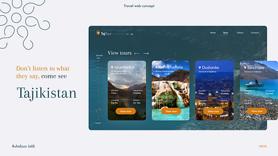 Travel & Tour web design tajikistan tourism tours uxuidesign webdesign