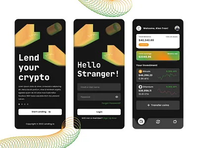 Crypto Lending Platform Dark Mode crypto darkmode illustration lending mobile mobiledesign