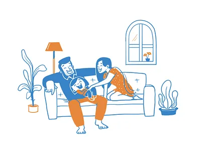 Family character design design family home illustration