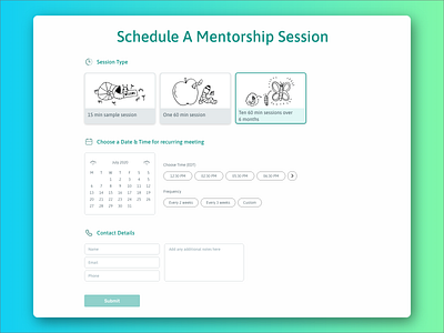 Schedule an session UI 100daysofui dailyui design illustration productdesign ui ux web design