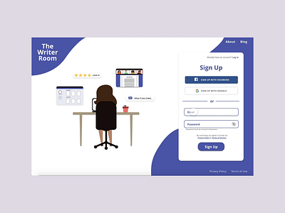 The Writer Room Sign Up adobexd processingux sign up ui ux writer