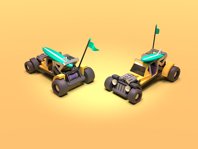 Dune Buggy 3d 3d art 3d illustration 3d render blender blender3d car cartoon dunebuggy low poly lowpoly madmax racing vehicle