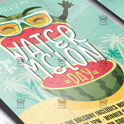 National Watermelon Day - Flyer PSD Template watermelon national day