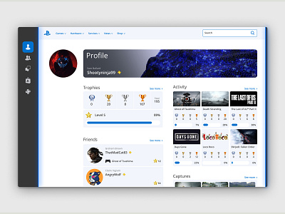 Daily UI 006 User profile 006 branding daily 100 challenge daily ui dashboard design figma playstation ps5 sony ui ux