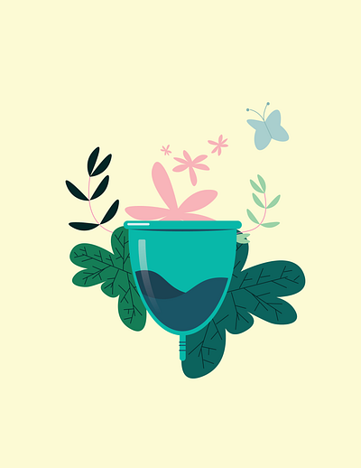 Menstruation cup design design flat illustration