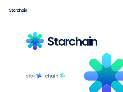 Starchain Blockchain Logo Mark bitcoin logo blockchain logo brand identity branding crypto logo currency logo design ethereum logo fintech logo gradient logo icon logo logo design logo designer logo mark logos modern logo startup logo trendy logo vector