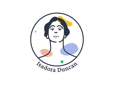 Isadora Duncan 2d art dance dancer design face graphic design iconic iconic women illustration isadora duncan women