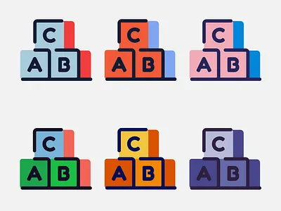 ABC blocks abc art blocks blue childcare children clean color commission design flat green illustration illustrator minimal orange red toy vector yellow