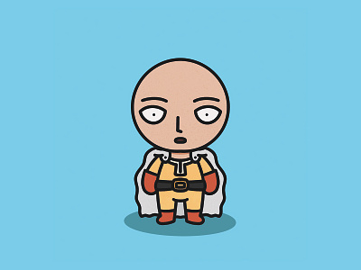 Kawaii Saitama anime character illustration kawaii kawaii art manga netflix one punch procreate saitama yellow