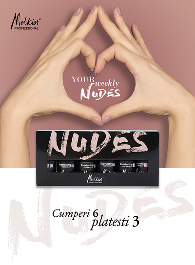 Weekly nudes nail polish box black box cosmetics fashion label nudes packaging packagingdesign