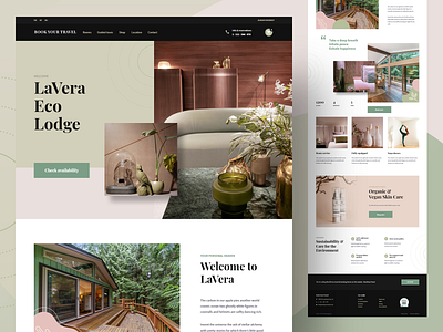 Eco Lodge accommodation booking system ecommerce environment home landing page lodge organic responsive shop sustainability sustainable tourism travel web website concept website design wordpress theme yoga zerowaste