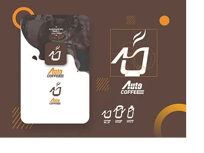 Auto coffee logo design app branding coffee coffeeshop design flatdesign illustration logo logodesign logotype typography ui ux web