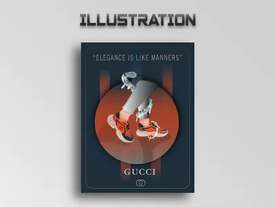 illustration fashion poster design fashionillustration gardient graphicdesign gucci illustration luxury brand minimal poster poster design vector