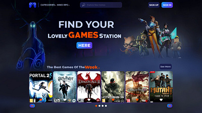 Gaming homepage adobe photoshop adobexd design icon typography ux web website