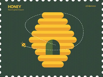 Honey - Nature's golden treasure - Day 1 100dayschallenge 100daysofillustration art design flat honey honey bee honeybee honeycomb illustration illustrator nature simple simpleillustration treasure vector