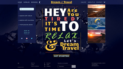 Travel Homepage adobe photoshop adobexd design illustration minimal typography ux web website