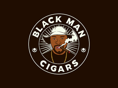 Black Man Cigars Logo beard beard man black man cigar cigar logo cigars design graphic design illustration ilustractor logo man tshirt vector vintage vintage logo