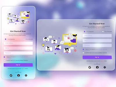 New Admin registration page UI for online education admin adobexd illustration ios login mobile ui modern design modern ui playoff signup signup page student teacher trendy design ui ux web web app web ui