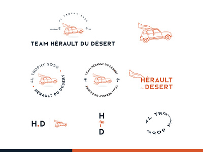 4l logo for the amazing "4L Trophy" 4l trophy adventure cape car desert fun herault herault hero illustration logo old car raid road