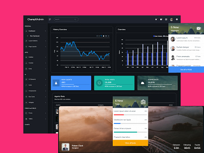 Champ Admin - Responsive Admin Dashboard Template activity analytics card charts dark mode dark ui dashboard data design event interface management multipurpose themes product design project management task management task manager ui design ux web design