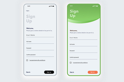 signup design login page ui