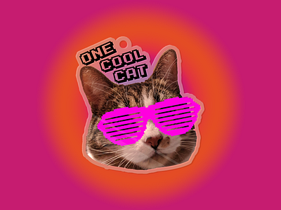 One Cool Cat - Retro Charm 90s canada cat contest cool rebound retro stickermule