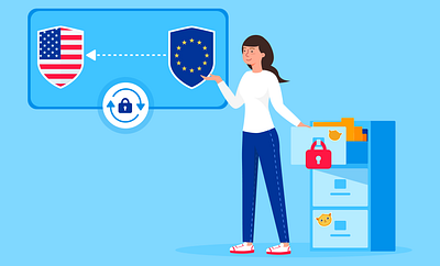 Privacy Shield update adobe banner design blog post flat illustration illustrator jotform privacy shield