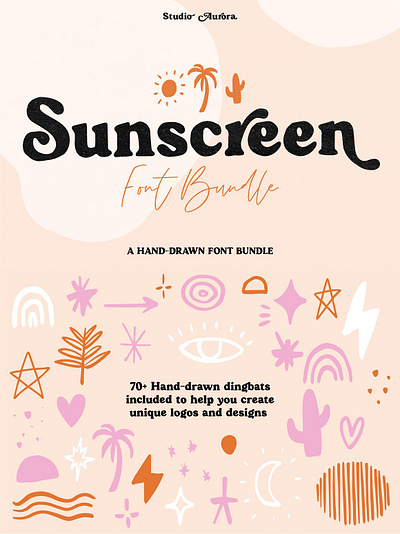 Sunscreen Hand Drawn Serif Font Duo branding design font font duo hand crafted hand drawn hand drawn serif handwriting font handwritten natural sans serif sans serif font script script font serif serif font serif font duo summer summer font summer fonts