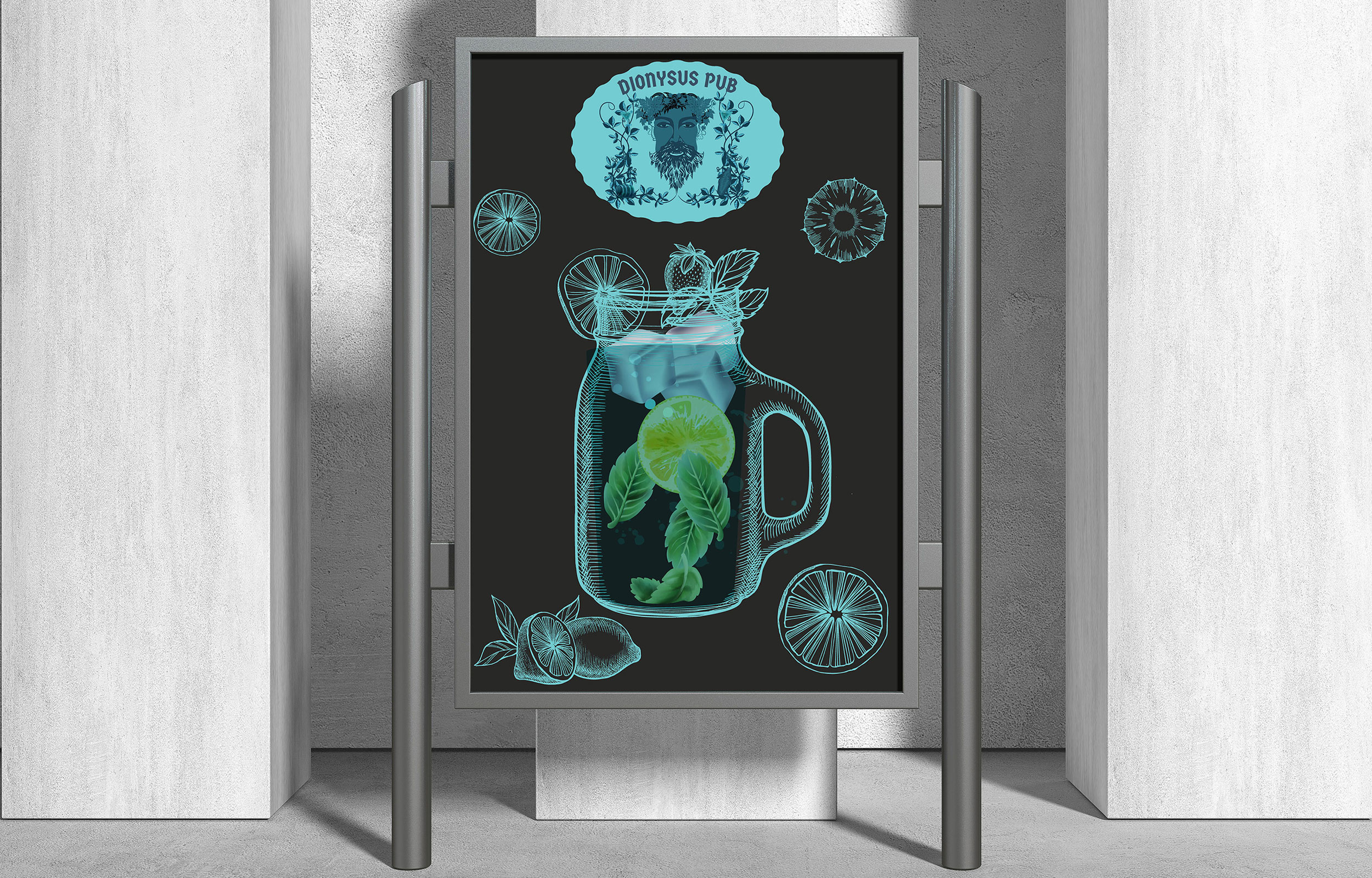 Dionysus Pub colortheory design graphic design posterdesign typography