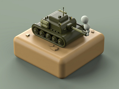 Tank 3d 3d art 3d artist c4d design designer flatdesign illustration inspiration isometric art isometric illustration isometry maxonc4d render tank vector war