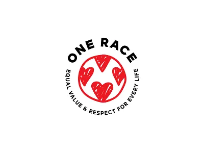 One Race charm equality glove heart logo love respect stickermule