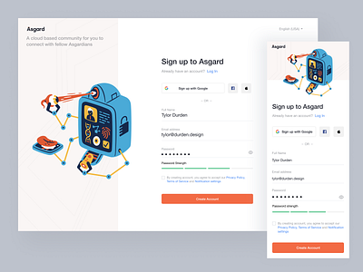 Sign Up Form adobe adobe xd app clean clean ui createwithadobexd design light ui minimal mobile ui playoff responsive sign up ui signup sleek ui ux webdesign website