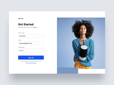 Sign Up blue branding clean creative design minimal ui ux web website