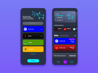 Bill management app app dark app darkmode darkui design ui ux