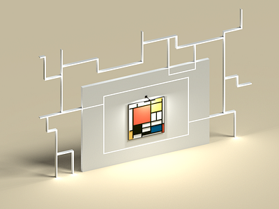 Piet Mondrian Composition in VoxelArt 3d art colors compositio mondrian piet voxel voxelart