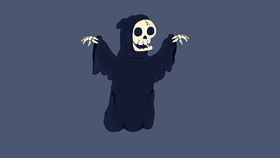 Spooky characterdesign color creepy design drawing flight ghost grain grey illustration illustrator light monster shadow skeleton skull spooky
