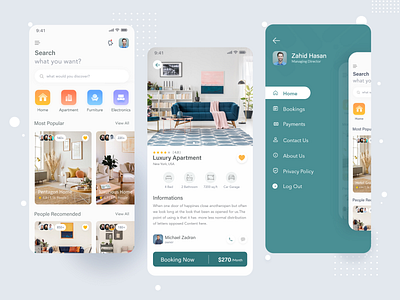 Property Application Design 2020 trend agency apartment design clean creative creative design design experience interaction hotel hotel booking app iphone x booking app mobile app design property property application design real estate real estate agency real estate ui ux rental client rental ui rent hotel travel app ui