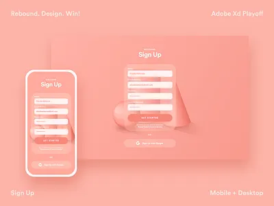 Adobe Xd Playoff: Sign Up adobexd desktop mobile pink playoff signup